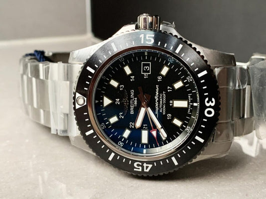 GF Factory 1:1 Breitling Superocean 44mm Special SS Best Edition Black Dial A2824