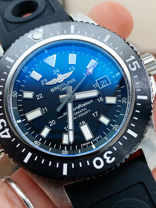 GF Factory 1:1 Breitling Superocean 44mm Special SS Best Edition Black Dial A2824