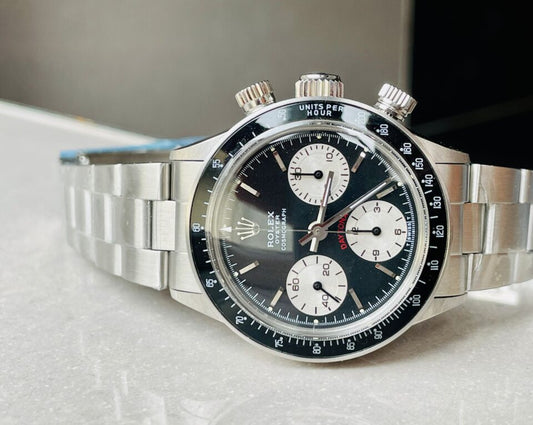 VINTAGE Rolex Daytona 6263 SS Black Dial 2 on Bracelet Venus 75