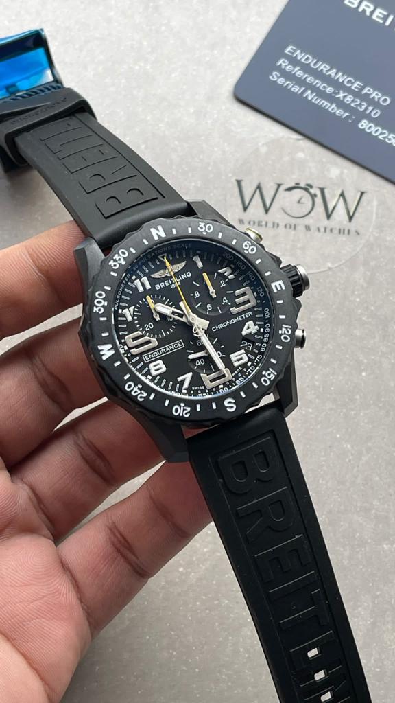 OGF Factory 1:1 Breitling Endurance pro 44mm Army black dial black Rubber Strap quartz movement