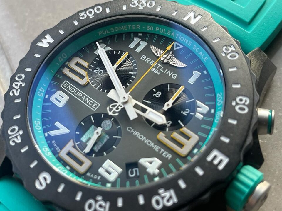 OGF Factory 1:1 Breitling Endurance pro 44mm Army gray dial tiffany Rubber Strap quartz movement