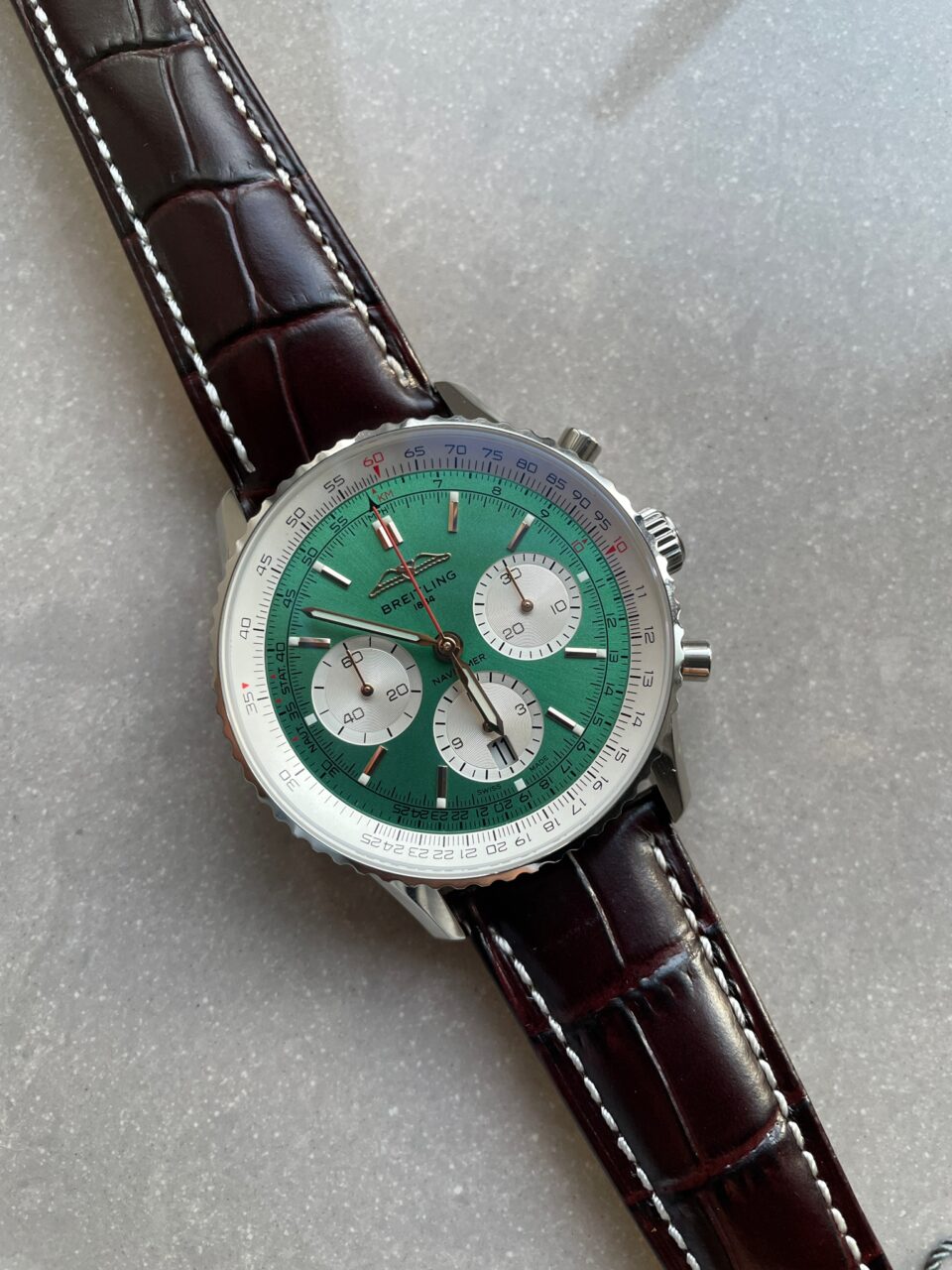 BLS Factory 1:1 Breitling Navitimer 01 Best Edition SS Edition Green Dial A7750