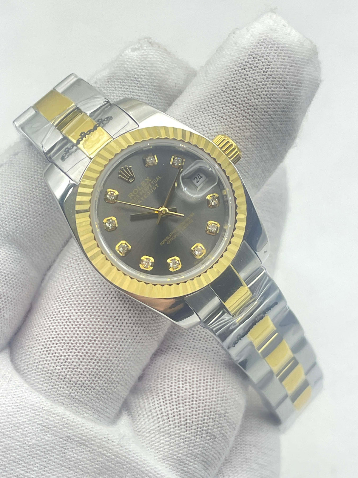 Rolex Lady-Datejust 26 Yellow Gold and Steel Diamond Dial Ref.179173