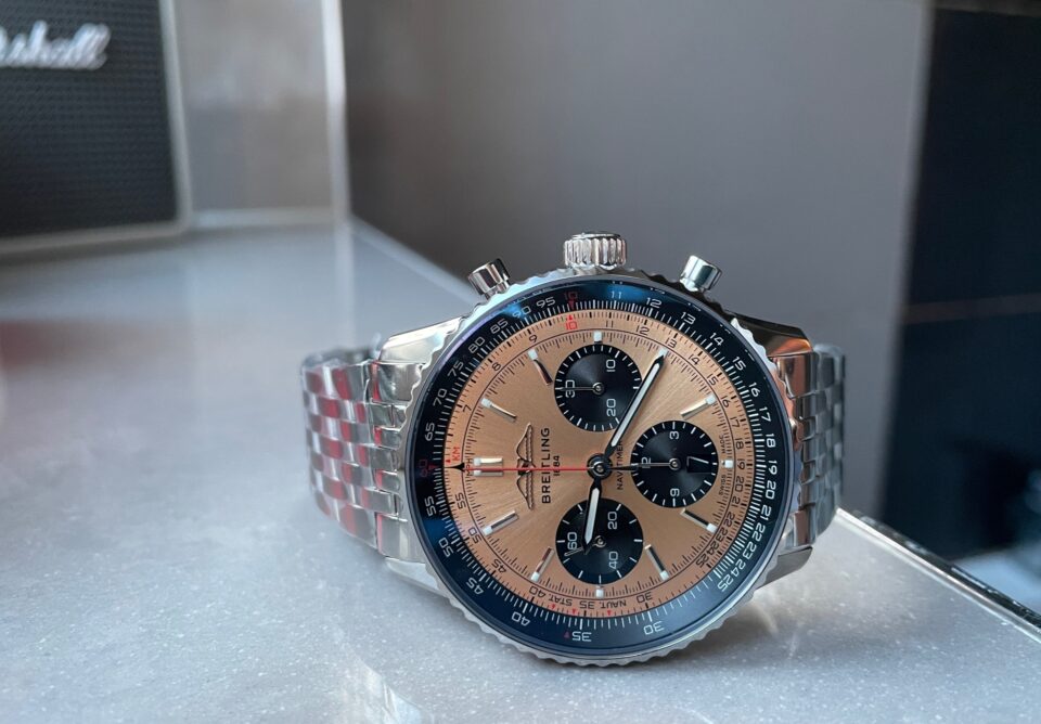 BLS Factory 1:1 Breitling Navitimer 01 Best Edition SS Salmon Dial A7750