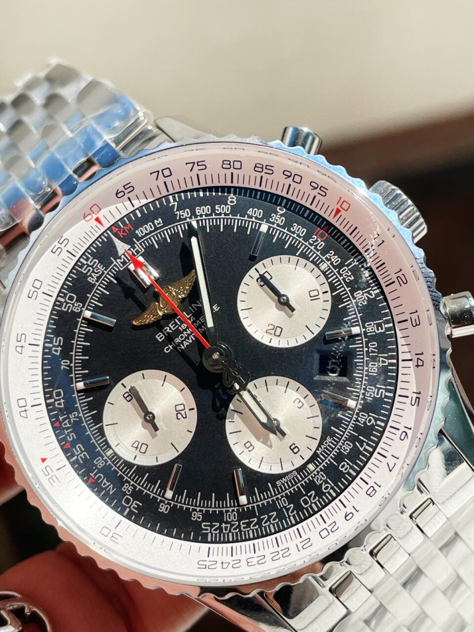 GF Factory 1:1 Breitling Navitimer Best Edition SS Black Dial A7750