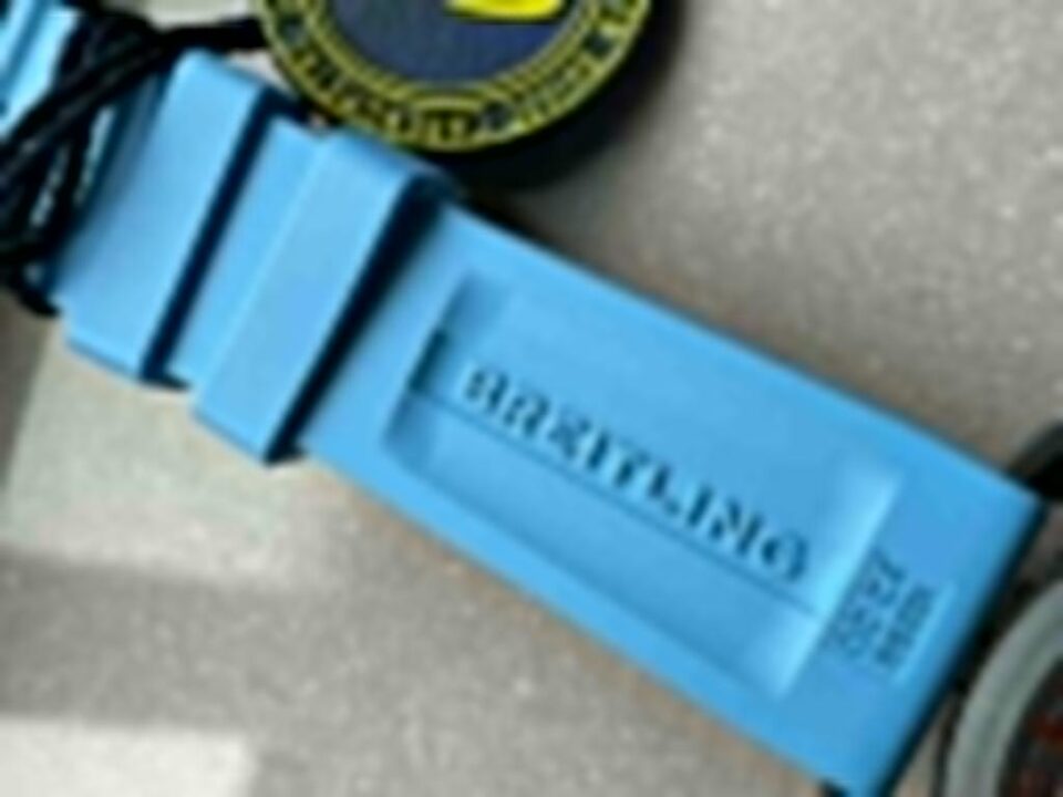 OGF Factory 1:1 Breitling Endurance pro 44mm Black dial Light Blue Rubber Strap quartz movement