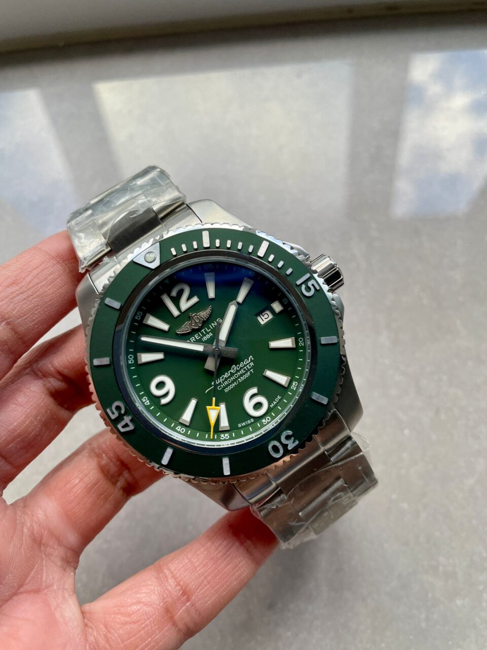 BLSF Factory 1:1 Breitling Superocean Automatic 44mm Best Edition Green Dial Green Bezel A2824