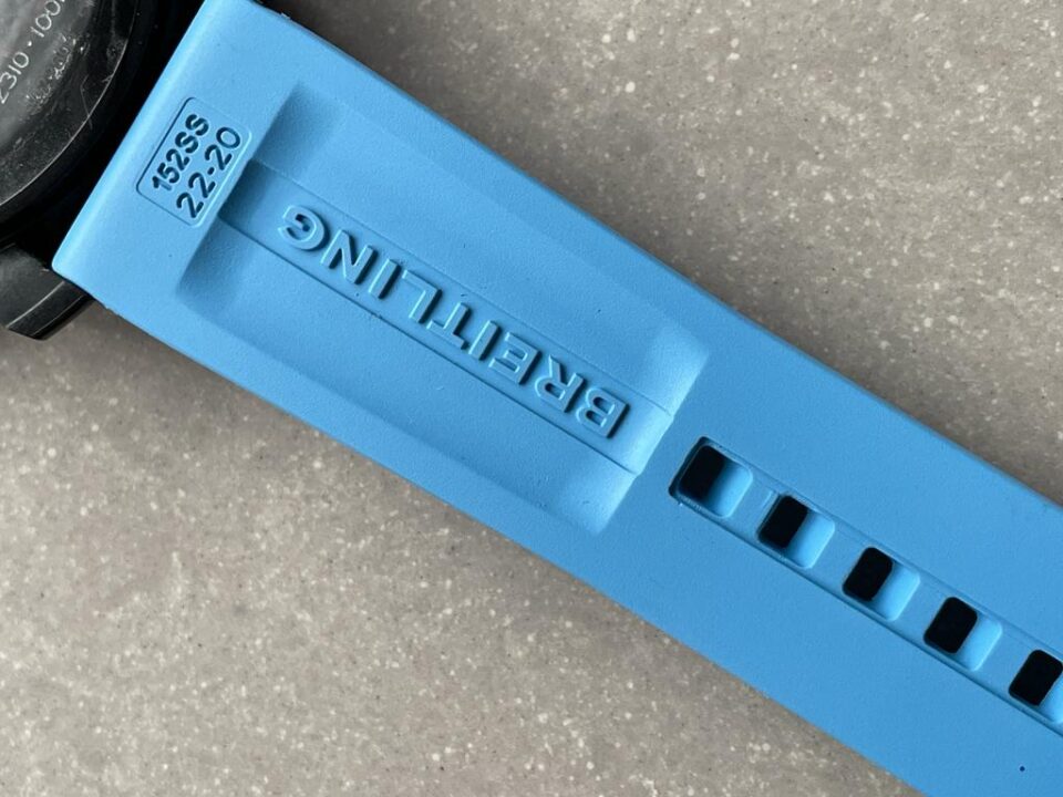 OGF Factory 1:1 Breitling Endurance pro 44mm Black dial Light Blue Rubber Strap quartz movement